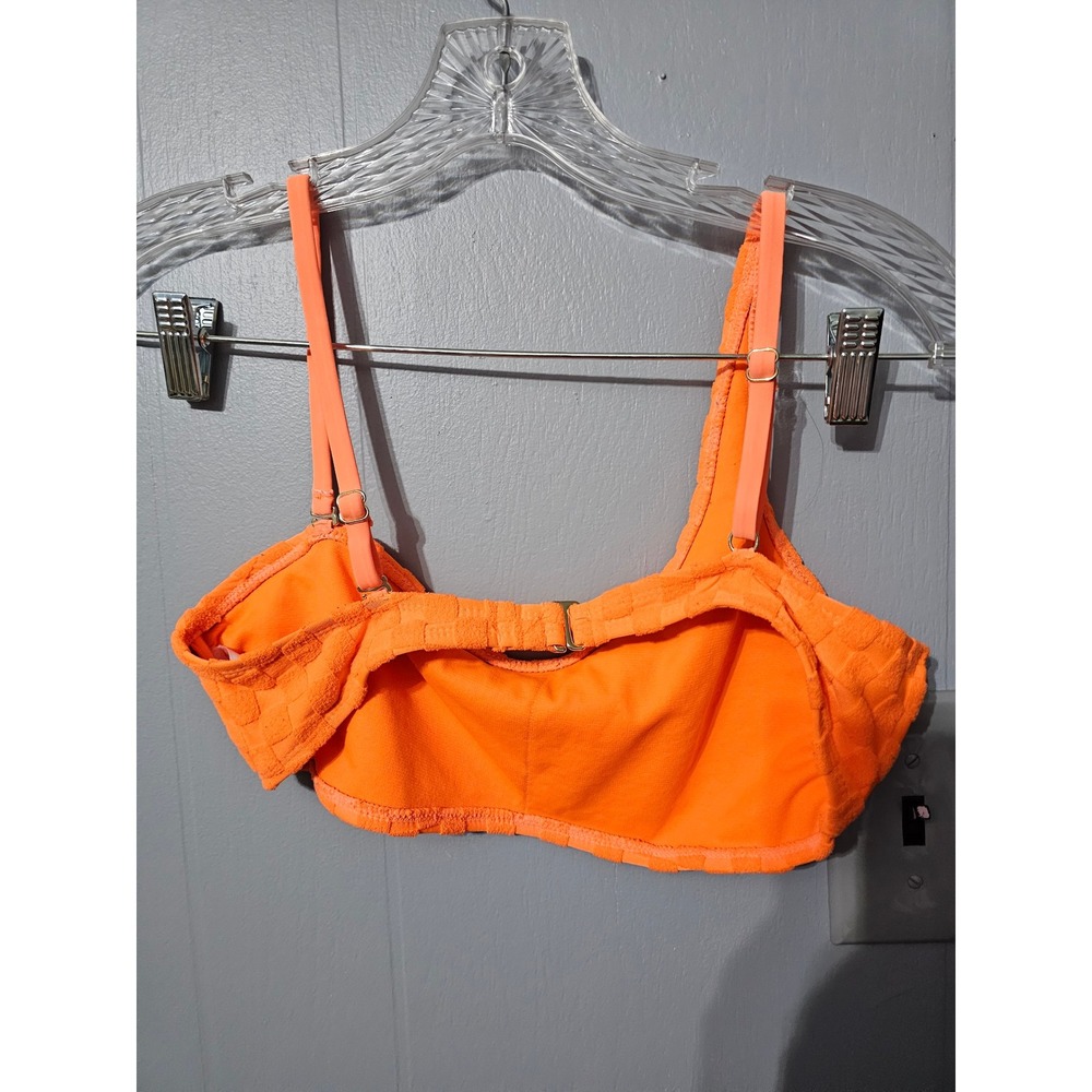 NO BOUNDARIES Orange Textured Bikini Top‎ & Bottom Set Size L 11-13 - Picture 5 of 6